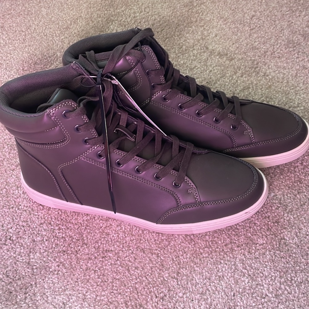 Good Fellow travis high top sneaker lace-up grey brown faux leather size 11